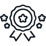 Icon: Qualitätssiegel und geprüfte Produkte